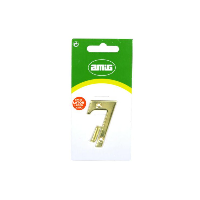 Numer 7 - 5cm mosiężny