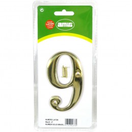 Numer 9 - 10cm mosiężny