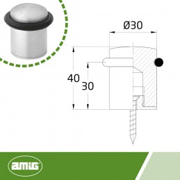 Odbój drzwiowy 30x40mm INOX odbojnik podłogowy mod. 302