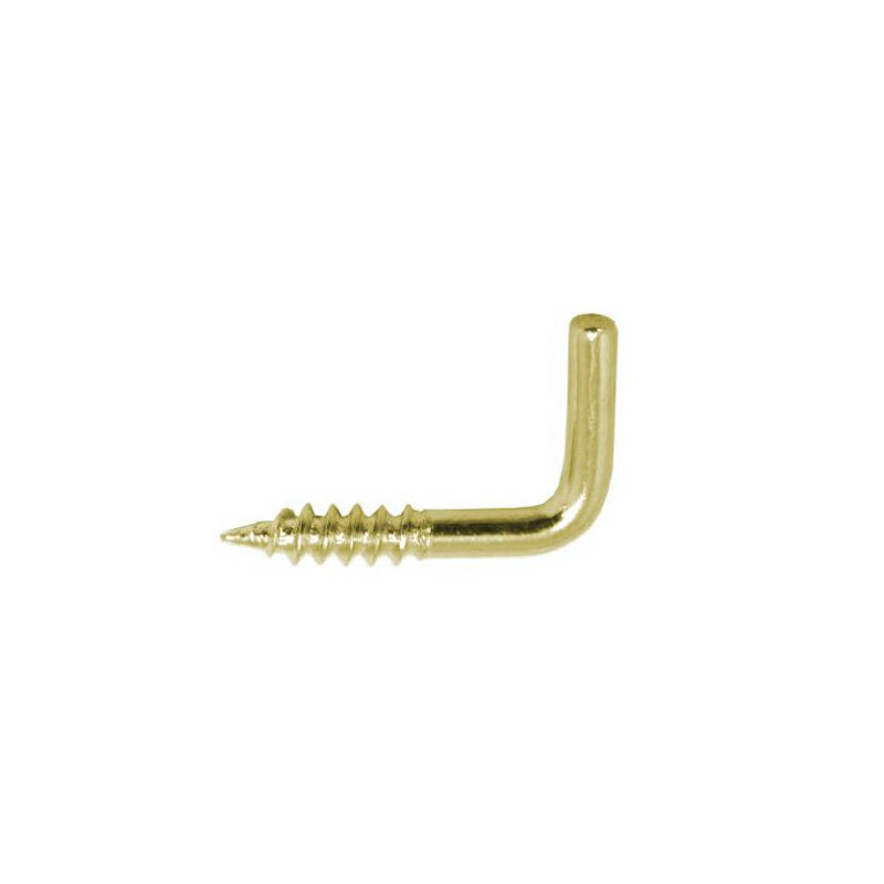 Hak prosty 2x20mm haczyk wkręcany mosiądzowany 26szt.