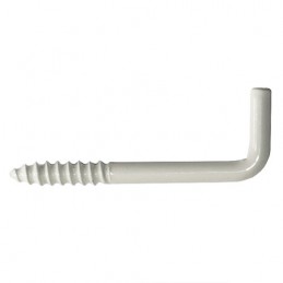 Hak prosty 3x30mm haczyk wkręcany biały 15szt.