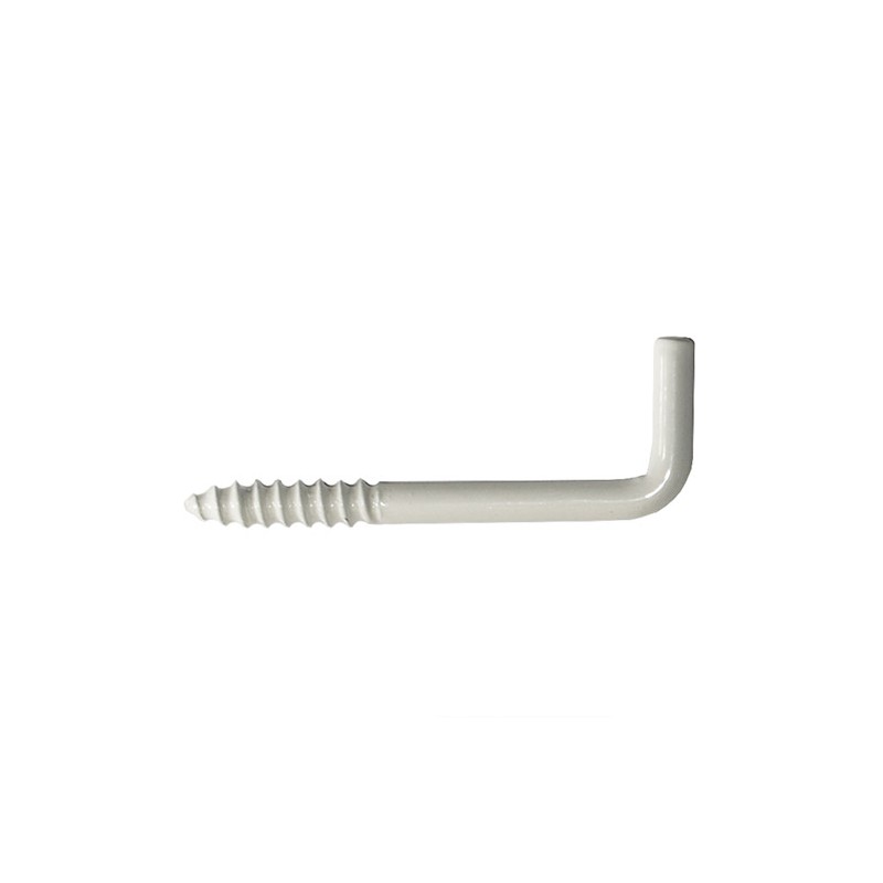 Hak prosty 3x30mm haczyk wkręcany biały 15szt.