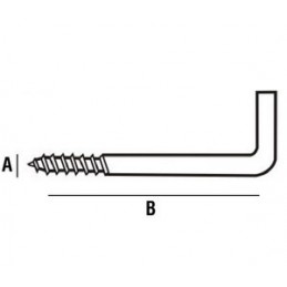 Hak prosty 4,3x60mm haczyk wkręcany cynkowany 6szt.