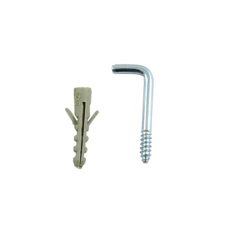 Hak haczyk prosty 3x30mm cynkowany + kołek rozporowy 6 szt.