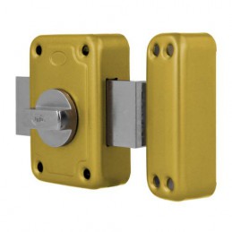 Zamek wierzchni bębenkowy 96x66mm złoty mod. 80