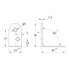 Kątownik budowlany 30x30x16mm mod.3 żółty ocynk