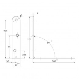 Kątownik budowlany 100mm mod.3 biały