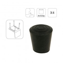 Nakładki meblowe gumowe 12mm na nogi krzesła czarne mod. 656 25sztuk