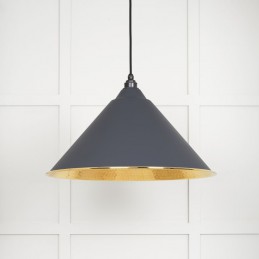 Lampa Hockley 51cm szara / miedziane młotkowane wnętrze
