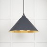 Lampa Hockley 51cm szara / miedziane młotkowane wnętrze