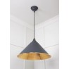 Lampa Hockley 51cm szara / miedziane młotkowane wnętrze