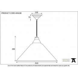 Lampa Hockley 51cm szara / miedziane młotkowane wnętrze