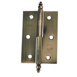 Zawias stalowy ozdobny 70x43mm złoto antyczne LEWY (pl) mod. 541