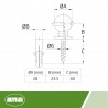 Odbój drzwiowy 28x31mm odbojnik podłogowy INOX mod. 303