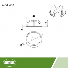 Odbój drzwiowy 50x22mm brąz / czarny odbojnik podłogowy mod. 400
