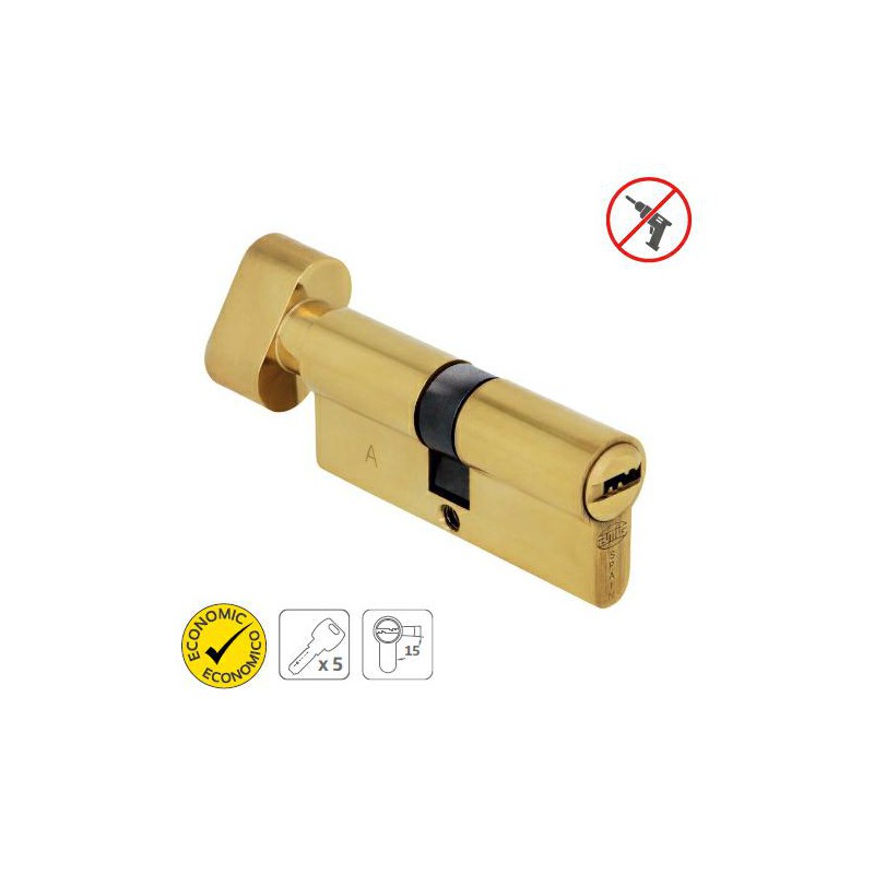 Wkładka z gałką 70mm G30/40 mosiądz połysk mod. 9800