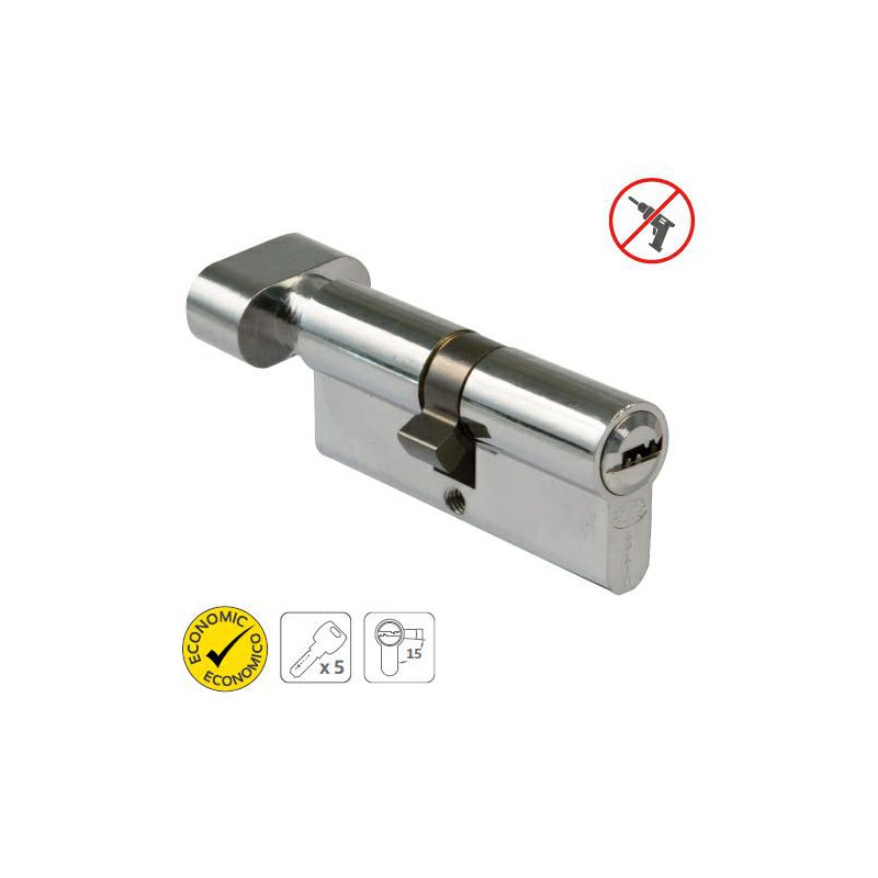 Wkładka z gałką do drzwi 90mm G45/45 chrom połysk mod. 9800