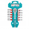 Klucz nasadowy 1/2" z zestawem nasadek mod. THT141121 (D)