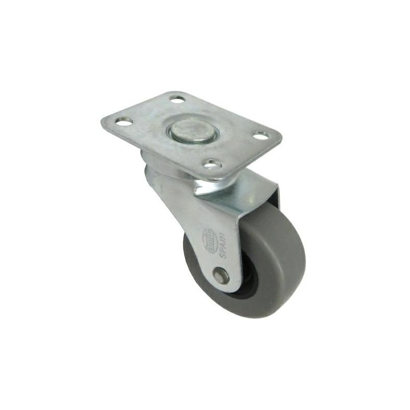 Kółko gumowe 40mm obrotowa płytka szare 17kg mod. 2502