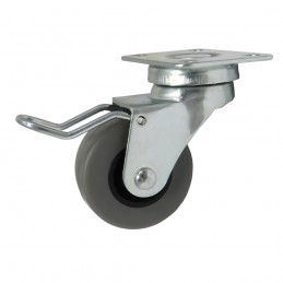 Kółko gumowe 40mm obrotowa płytka hamulec szare 17kg mod.2503