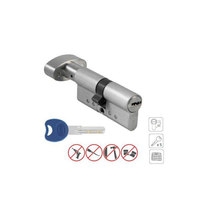 Wkładka z gałką 80mm G40/40 chrom mat podwójne sprzęgło mod. 10000