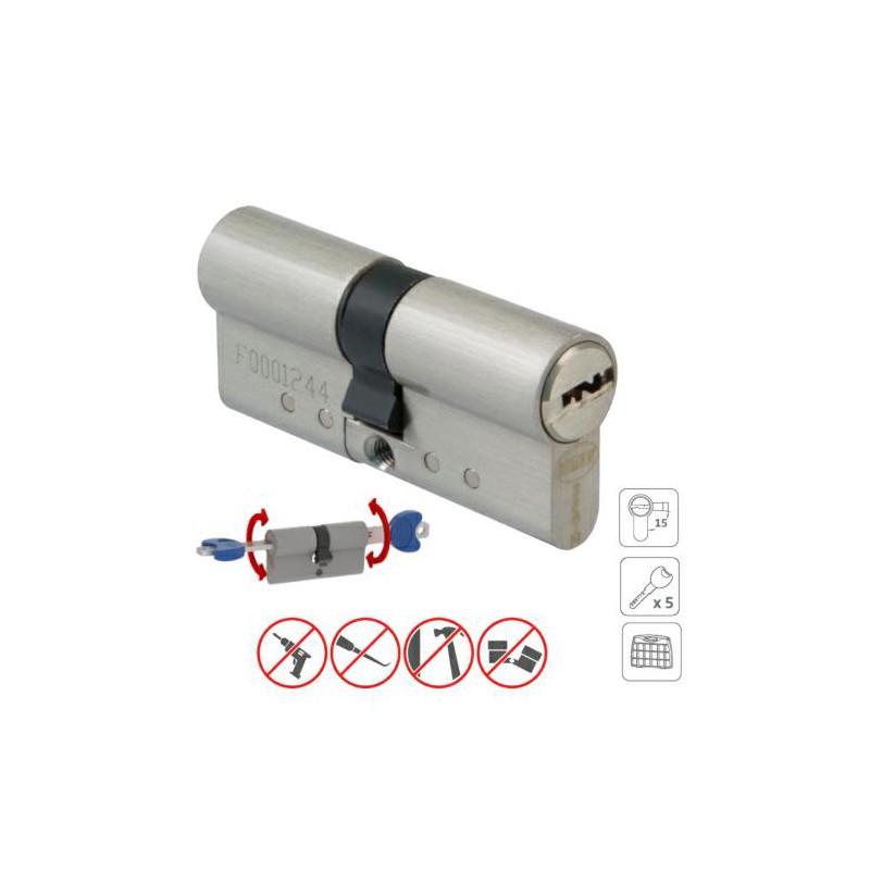 Wkładka drzwiowa 70mm 35/35 chrom mat podwójne sprzęgło mod. 10000