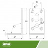 Kątownik montażowy 90x50x50mm żółty ocynk mod. 307 łącznik kątowy