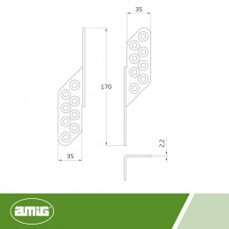 Łącznik kątowy 170mm cynkowany Prawy mod.305 do belek
