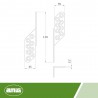 Łącznik kątowy 170mm INOX Prawy mod.305 do belek