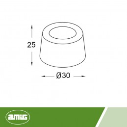 Odbój gumowy 30x25mm biały odbojnik podłogowy 2szt. mod. 410 DIS