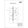 Zawias do drzwi 90x60mm mosiądz lakierowany splatany mod. 1008