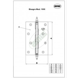 Zawias do drzwi 90x60mm mosiądz złoto antyczne splatany mod. 1008