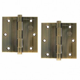 Zawias do drzwi 76x76mm mosiądz złoto antyczne splatany 2szt. mod. 3010