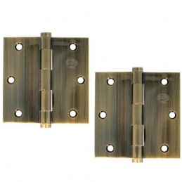 Zawias do drzwi 89x89mm mosiądz złoto antyczne splatany 2szt. mod. 3010