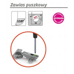 Zawias puszkowy 26mm złoto antyczne front bliźniaczy mod.4711