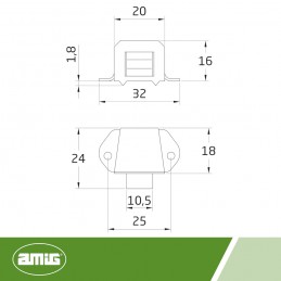 Zatrzask meblowy cynkowany 24x32mm mod. 3