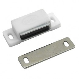 Zatrzask meblowy magnetyczny pojedynczy biały 43x15mm mod. 5
