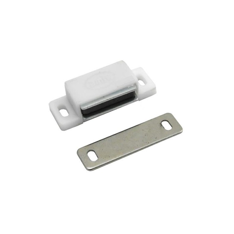 Zatrzask meblowy magnetyczny pojedynczy biały 43x15mm mod. 5