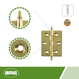 Zawias mosiężny lakierowany 60x40mm splatany mod. 1003