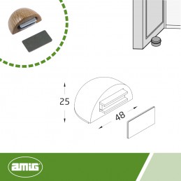 Odbój magnetyczny drewniany dąb mod. 407 odbojnik podłogowy
