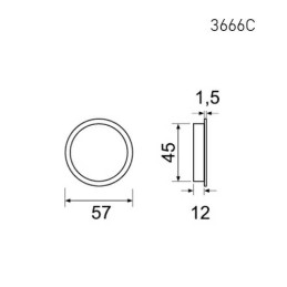 Uchwyty wpuszczane 57x45x1,5mm mosiądzowany komplet mod. 3666C