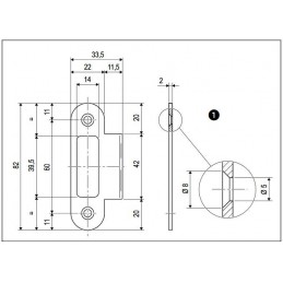 Zaczep Easy-Matic 22x82mm z najazdem 11mm mosiądz mat do Polaris, Mediana i Centro