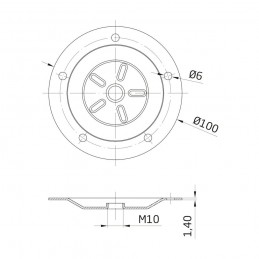 Płytka mocująca do nóg okrągła 10cm mod.180