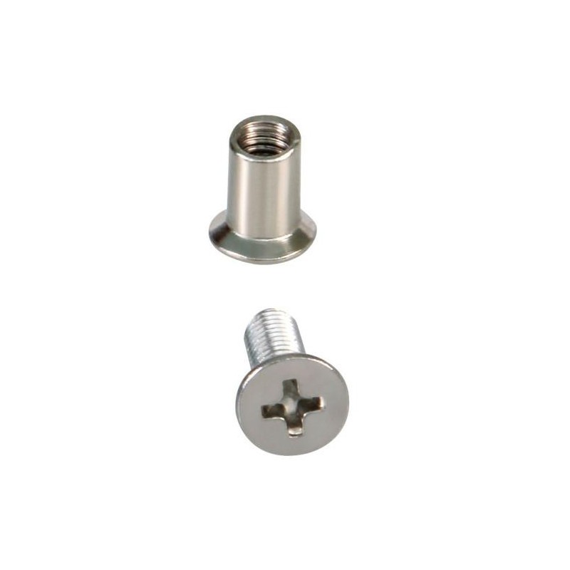 Śruba meblowa z nakrętką M5x15 INOX