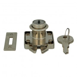 Zamek meblowy do drzwi przesuwnych fi.19mm niklowany mod.2A