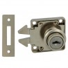 Zamek meblowy do drzwi przesuwnych fi. 19mm niklowany mod.2A DIS
