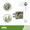 Zamek meblowy do drzwi przesuwnych fi. 19mm niklowany mod.2A DIS