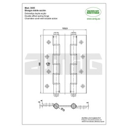 Zawias wahadłowy aluminiowy 180mm brąz mod. 3035