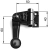 Zamknięcie okiennicy Ramię 60mm 180st.    czarne