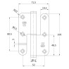 Zawias do drzwi 100x70mm stal nierdzewna INOX PRAWY (pl) mod. 421